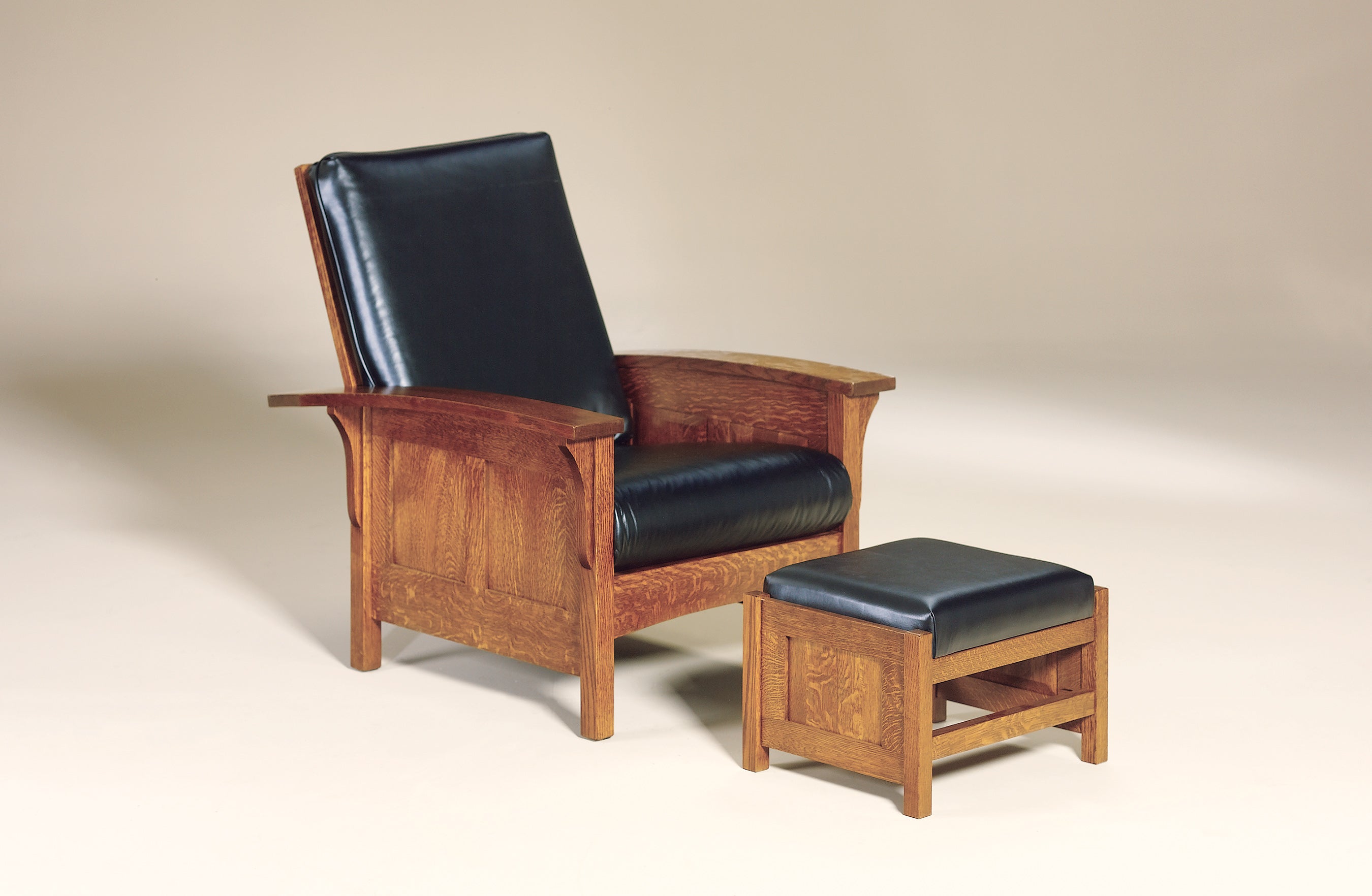 Bow Arm Morris Chair and Footstool