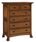 Breckenridge 6 drawer chest shown in 1/4 Sawn White Oak/Michaels with a burnish edge finish