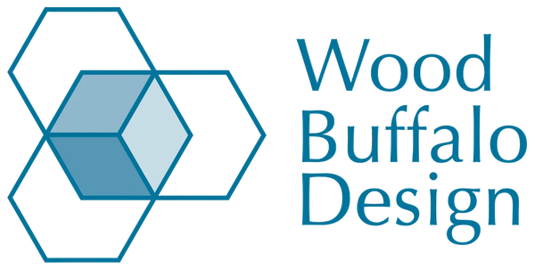Wood Buffalo Design logo with geometric shapes and text
